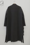AVIVA JIFEI XUE 24 Autumn and Winter Black Wool Linen Satin Long Kimono Coat AJX-FW24-LKC-BWLS-HEI Black